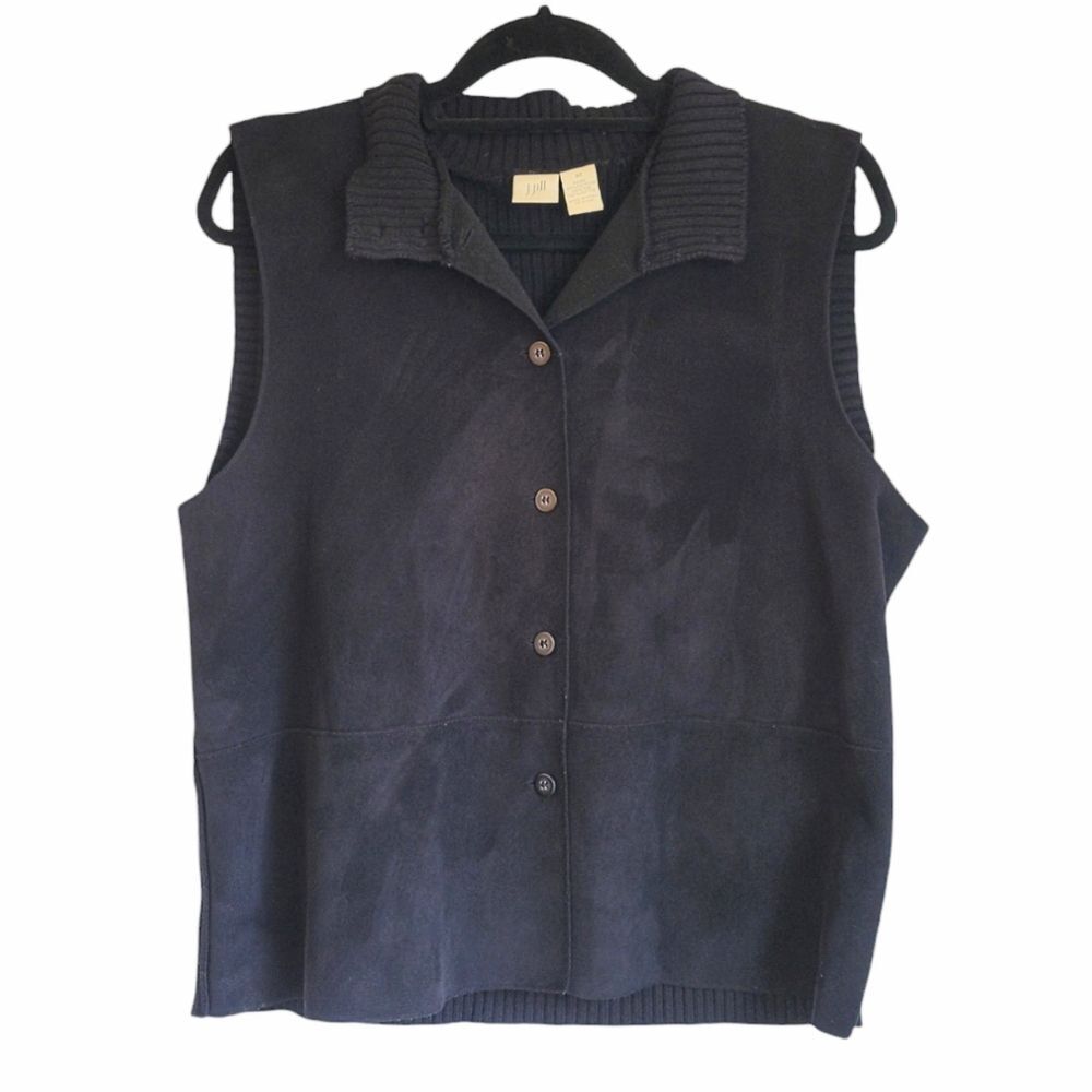J. Jill black faux suede vest Size M